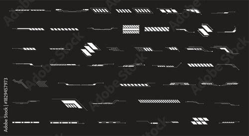 Streetwear decoration elements. Ready for digital and printing design. Futuristic User Interface set. Statistics, data information infographic.