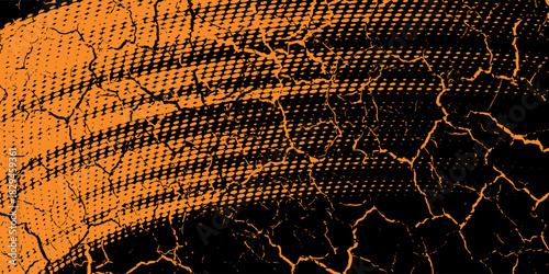 orange black brush Car sticker wrap pattern banner abstract sporty lines black orange color combination grunge brush pattern racing motorsport design. Vector ilustration