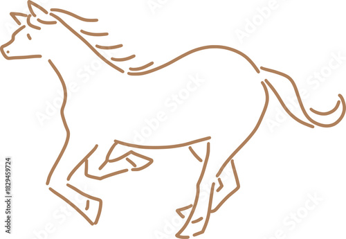 シンプルな走る馬のイラスト