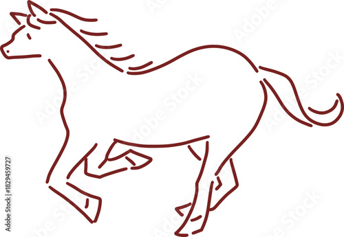 シンプルな走る馬のイラスト