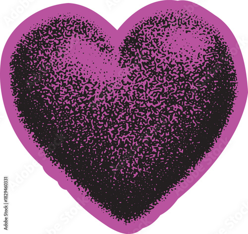 Heart graphic in vibrant pink color. Stylish vector illustration featuring a simple and bold design, ideal for various creative contexts.