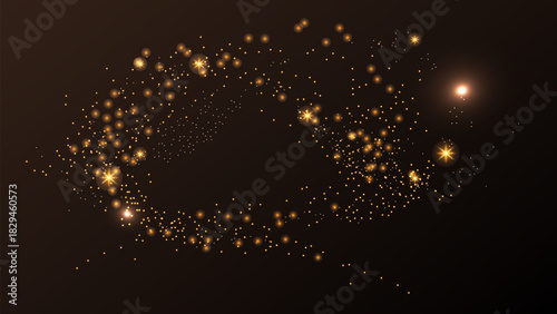 Gold Dust Magic Glitter Shine Flare Light. Perfect for advertising, web design, and marketing projects. Vector illustration.