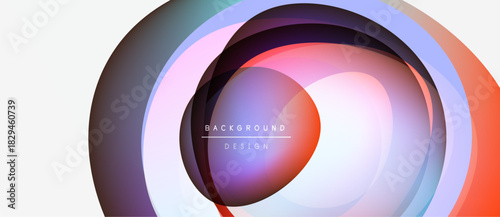 Abstract layers create circular design. Vibrant colors blend, forming dynamic visual effect. Text reads background design.