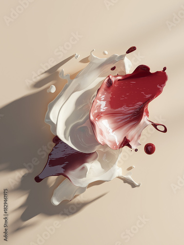 Clean abstract background with floating paint accent, soft shadows, minimal artistic composition, contemporary feel