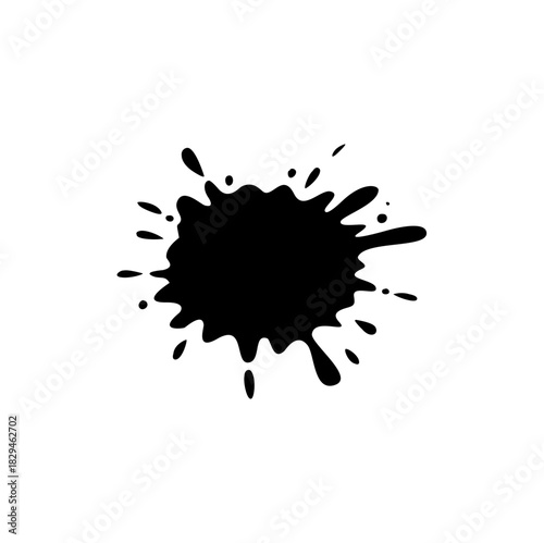 Black ink blots spot. Paint ink splatter vector illustration