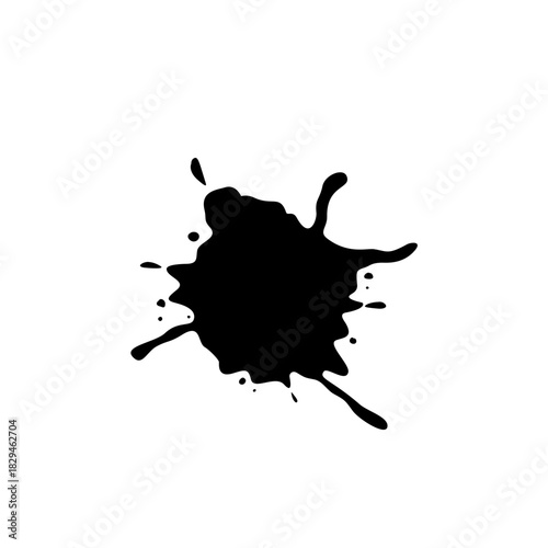 Black ink blots spot. Paint ink splatter vector illustration