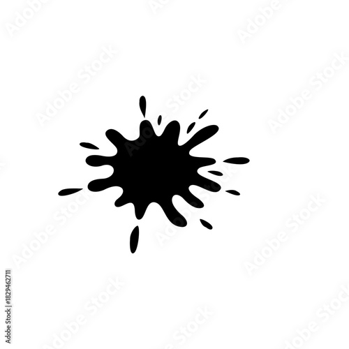 Black ink blots spot. Paint ink splatter vector illustration