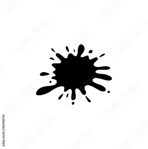 Black ink blots spot. Paint ink splatter vector illustration