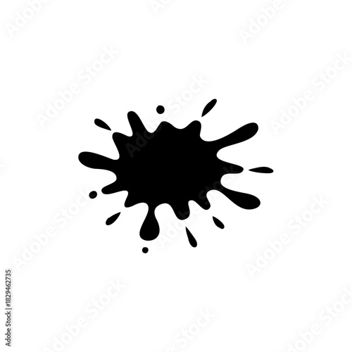 Black ink blots spot. Paint ink splatter vector illustration