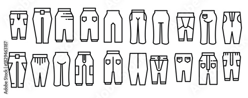  trouser pants icons illustration 