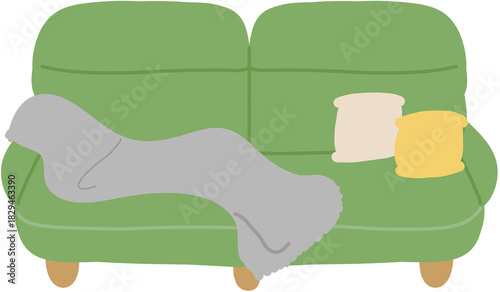 소파 쿠션 러그 일러스트