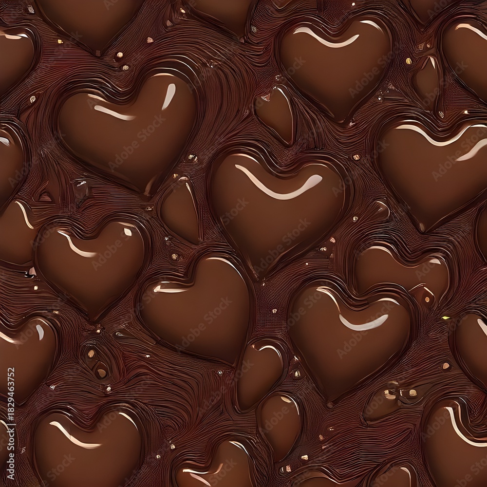 Fototapeta premium A close-up of heart-shaped sweet romance festive arrangement chocolates background