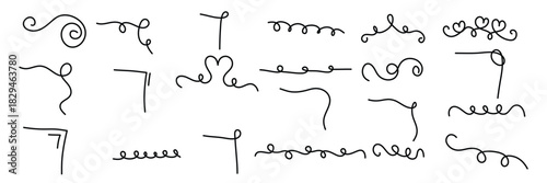 Set of line vector illustration