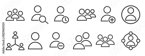 user icon vector set people illustration sign collection