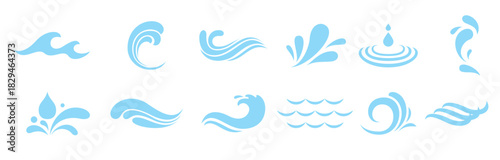  vector agua wave and splash icons