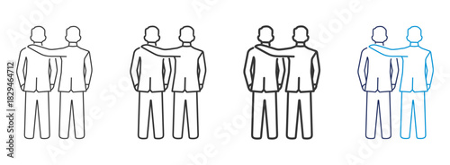 A collection of illustration support icons that shape the future with various line styles, thicknesses and colors on a white background.