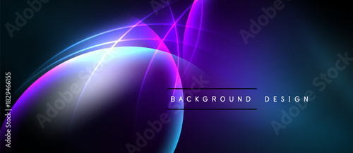 Abstract vibrant background. Blue, purple hues blend, creating dynamic light effects. Modern design element for digital projects.