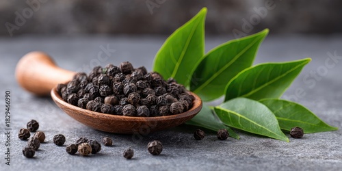 Fototapeta Naklejka Na Ścianę i Meble -  Harvesting black peppercorns a culinary delight in spice gardens capturing the essence of herbs and flavorful cooking