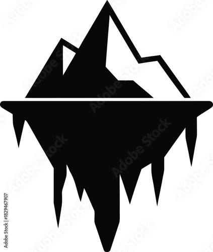 Melting iceberg icon representing climate change and global warming