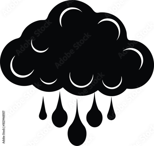 Stylized water vapor cloud icon with atmospheric elements