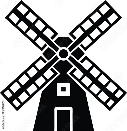 Modern windmill icon for renewable energy and agriculture themes