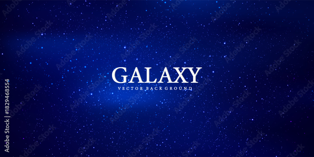 Fototapeta premium Horizontal space background with abstract shape and stars. Web design. Space exploring. Vector illustration of galaxy. Concept of web banner.