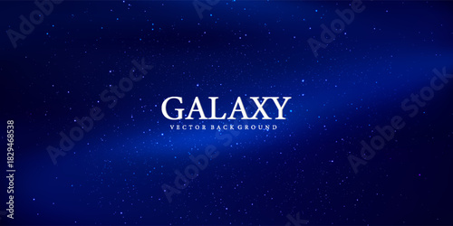 Horizontal space background with abstract shape and stars. Web design. Space exploring. Vector illustration of galaxy. Concept of web banner.