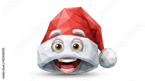 Cheerful Santa Claus with a geometric design brings festive joy to your holiday cards and seasonal promotions, spreading Christmas cheer with every pixel