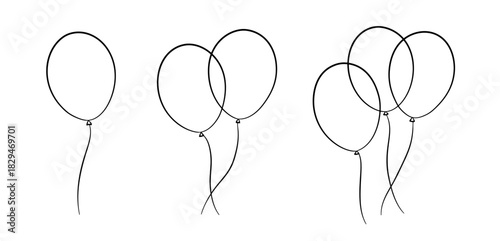 Hand-drawn balloons