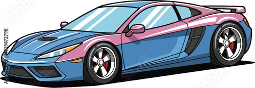 Sports car flat design vector illustration