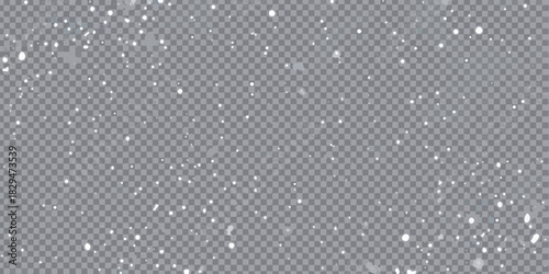 Realistic falling snow on transparent background for winter holiday designs