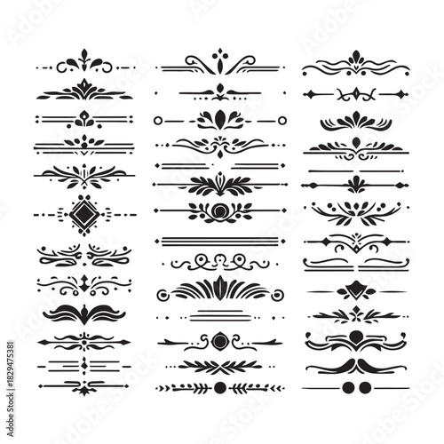 “Retro Decorative Flourish Vector Pack – Calligraphic Frame Elements”