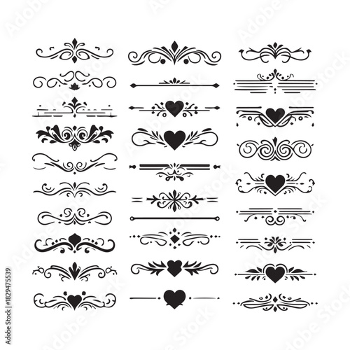 “Retro Decorative Flourish Vector Pack – Calligraphic Frame Elements”
