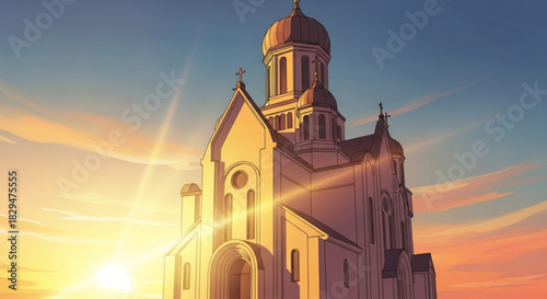 church in the evening