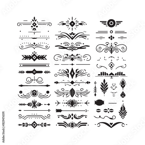 “Classic Floral Border and Divider Designs – Elegant Ornament Collection”