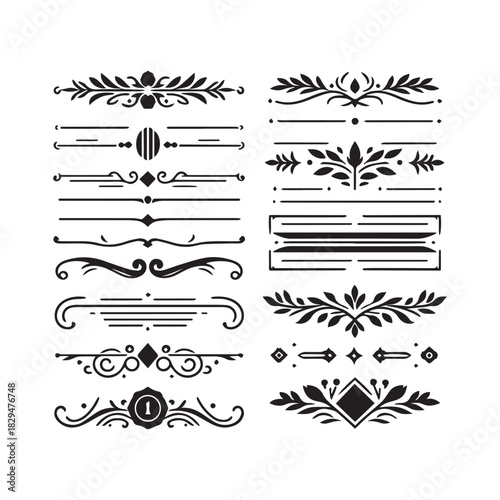 “Classic Floral Border and Divider Designs – Elegant Ornament Collection”