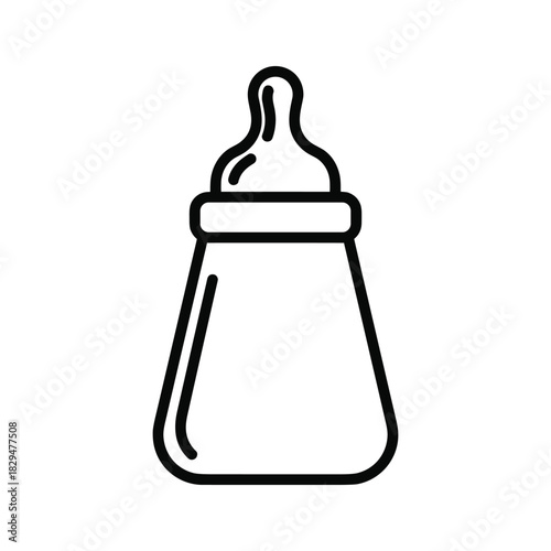 Baby bottle outline icon for infant feeding, newborn care, and essential childcare symbols