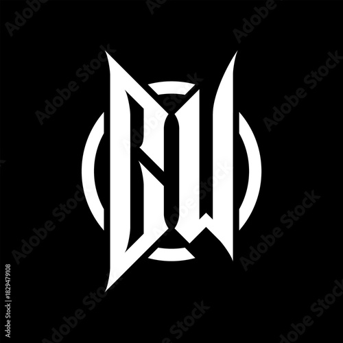 CW Monogram Logo on Black Background
