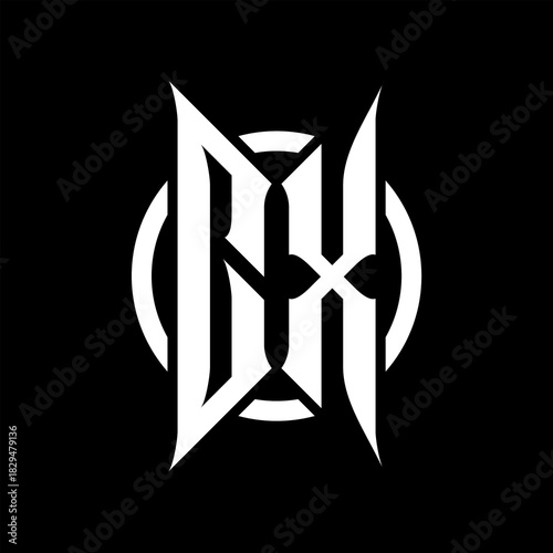 CX Monogram Logo on Black Background