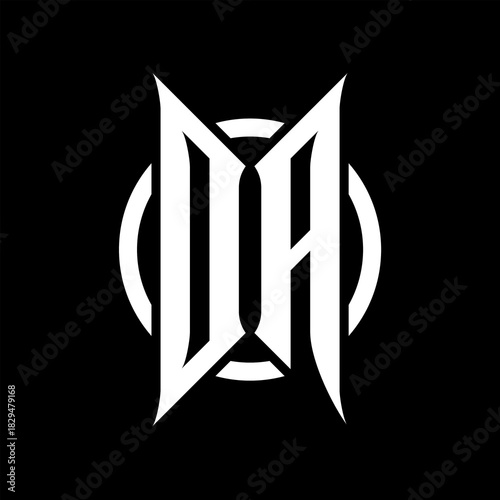DA Monogram Logo on Black Background