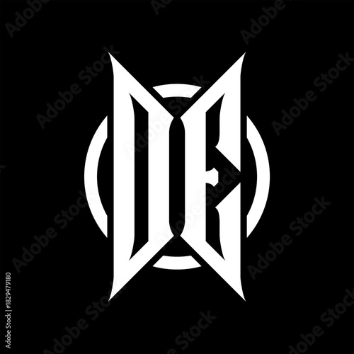 DE Monogram Logo on Black Background