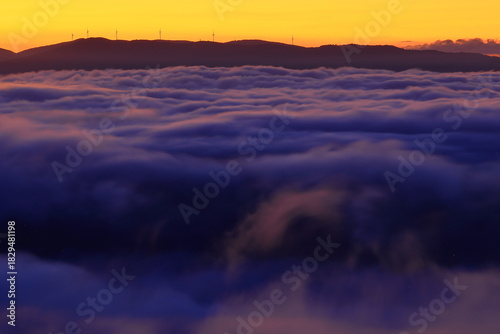 岩手県遠野市　夜明けの風景