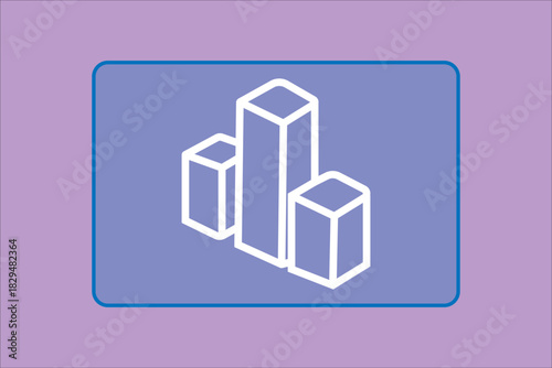 Art & IllustratioThis is a minimalist graphic illustration of a bar chart or column chart icon.