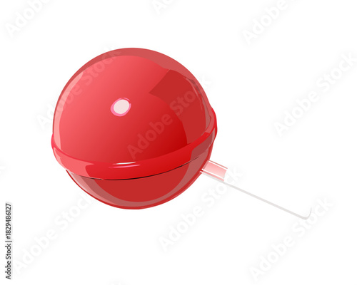 Isolated red plastic measuring tape and yellow plastic bottle toy on a white background