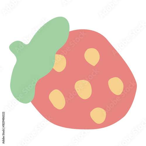 やさしい園じかんイラスト（主線なし・ゆるかわ）｜いちごのイラスト