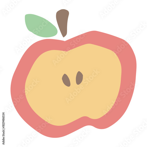 やさしい園じかんイラスト（主線なし・ゆるかわ）｜りんごのイラスト