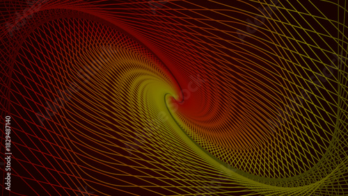 An abstract spiral background made of curved intersecting lines forming a dynamic vortex pattern