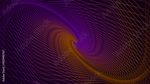An abstract spiral background made of curved intersecting lines forming a dynamic vortex pattern