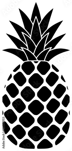 fruit illustration juicy silhouette pineapple logo food icon fresh outline tropical natural juice healthy ripe sweet health dessert diet shape dieting vector graphic background