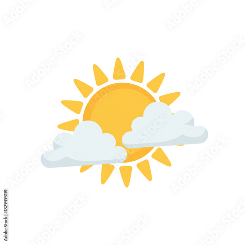 Sunny day with fluffy clouds against a background